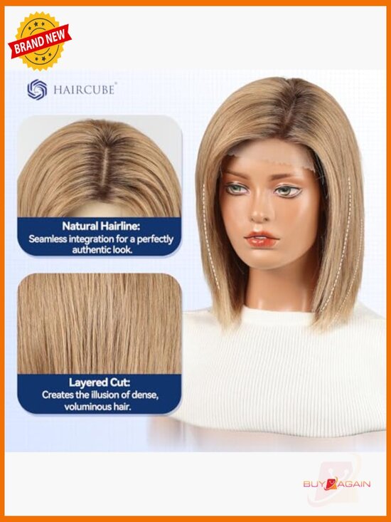 Human Hair Bob Wig 10 inch HD Lace Front Side Part Natural Style 130% Density